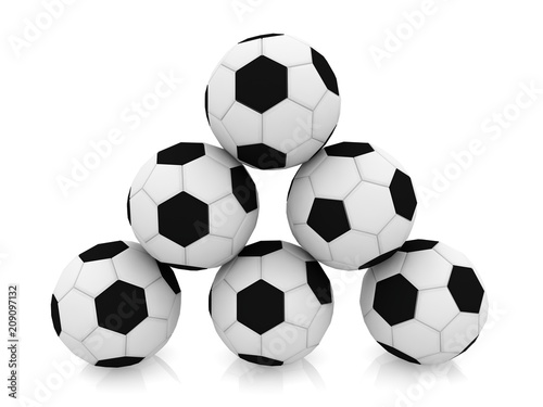 Pyramid of soccer balls
