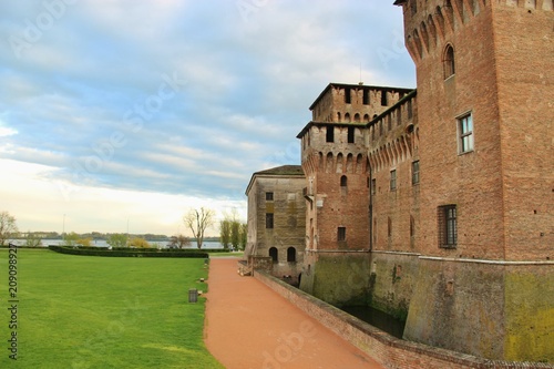 The medieval castle Castello di San Giorgio in Mantua, Northern Italy, South Europe. Built between 1395 and 1406.