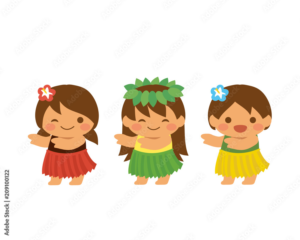 フラダンス 子供のイラスト Stock ベクター Adobe Stock