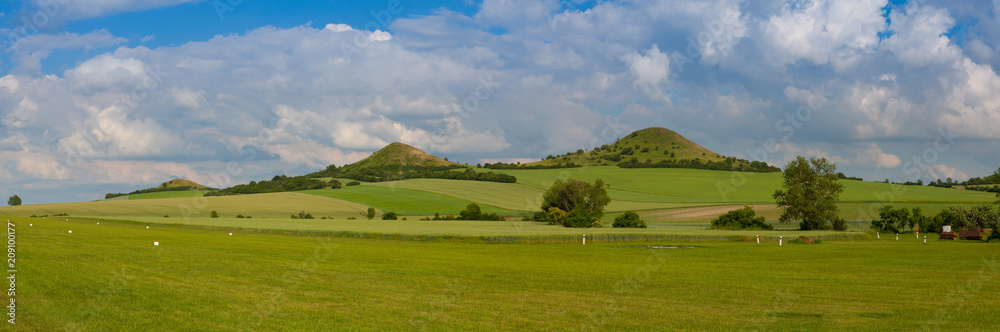Fototapeta premium Small airport in Czech Bohemian Highlands,