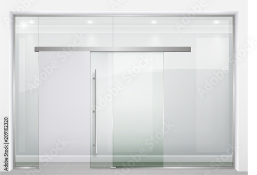 Sliding glass partition