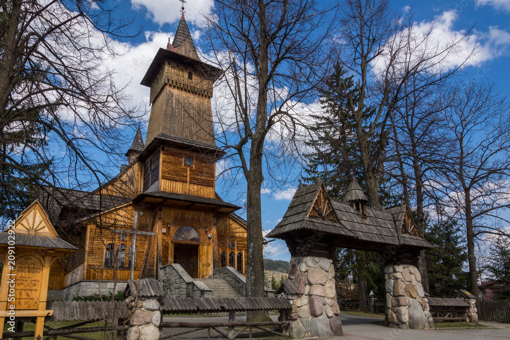Wooden church in Koscielisko near Zakopane, Malopolska , Poland