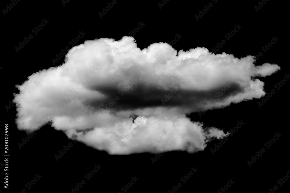 White cloud isolated on a black background realistic cloud White cloud isolated on a black background realistic cloud