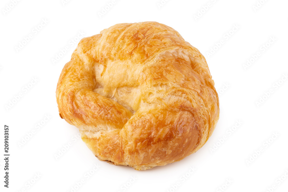 Plain croissant isolated on a white background