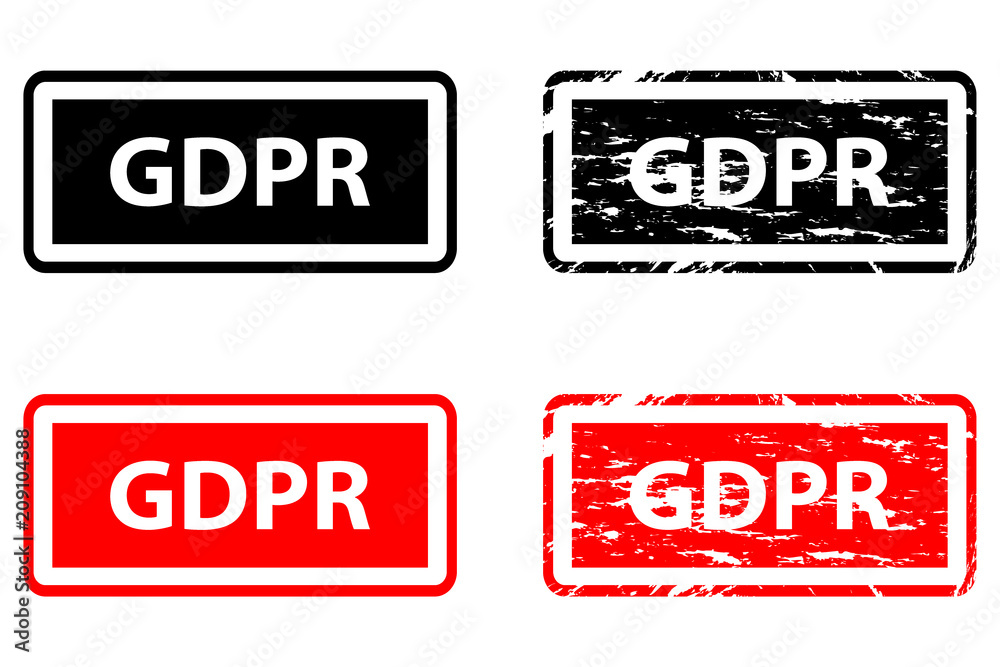 GDPR (General Data Protection Regulation) - rubber stamp - vector - black and red, GDPR (General Data Protection Regulation) - rubber stamp - vector - black and red,