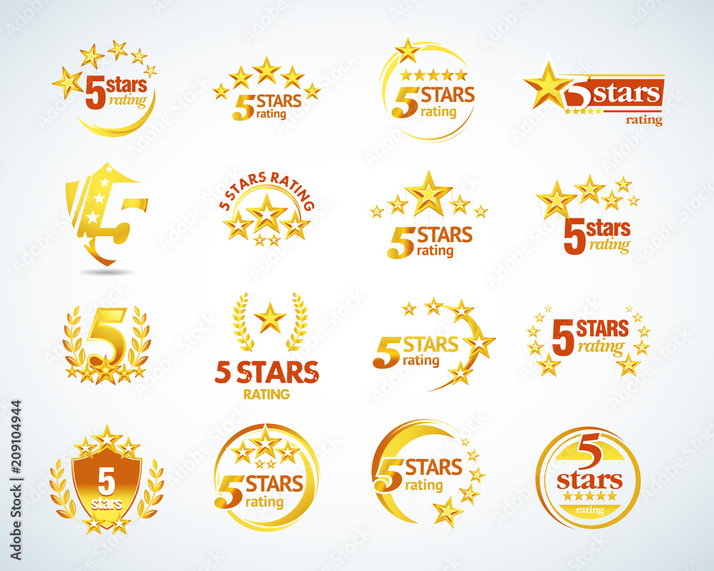Premium Vector  Different types of 5 stars rating rating stamp