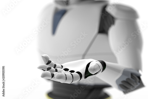 3D-Illustration Roboter mit Handfläche