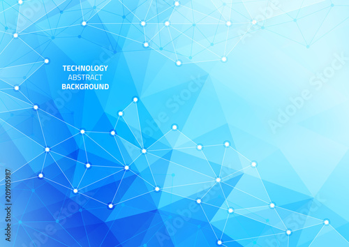Abstract geometric background with lines and dots. Template on the topic of modern technology.