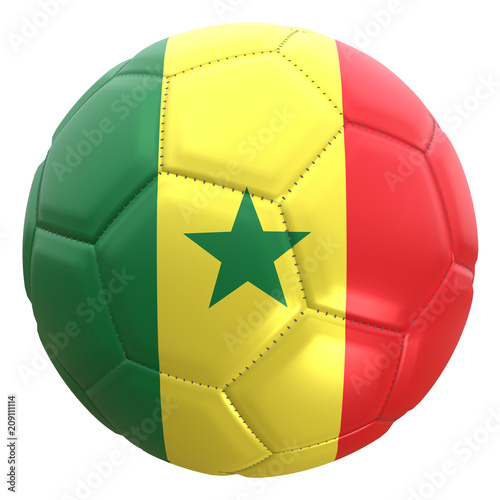 Senegal flag on a football ball photo