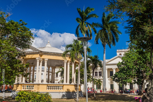 SANTA CLARA, CUBA - FEB 13, 2016: View of Parque Vidal square in Santa Clara, Cuba