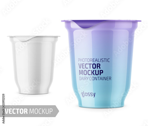White yogurt pot template.