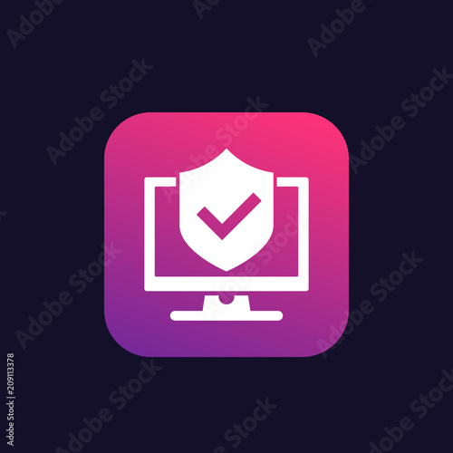 computer security icon for apps and web