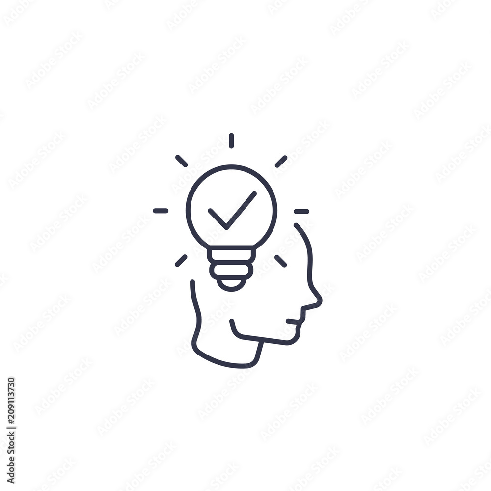 idea, insight, creative thinking line icon