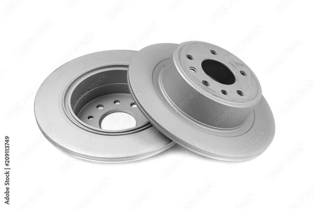 Set of brake discs. Isolate on white background Set of brake discs. Isolate on white background