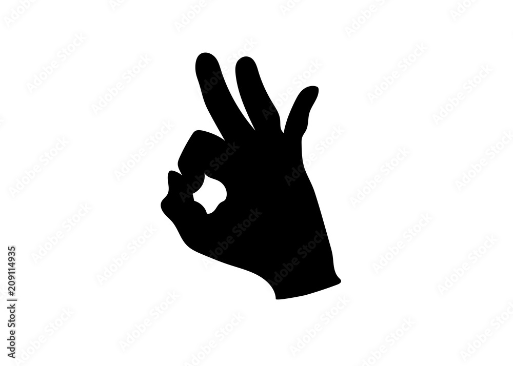 Obraz premium human hand showing ok fingers symbol vector illustration design 