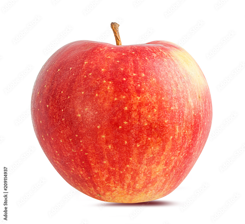 Fresh red apple isolated on white background with clipping path