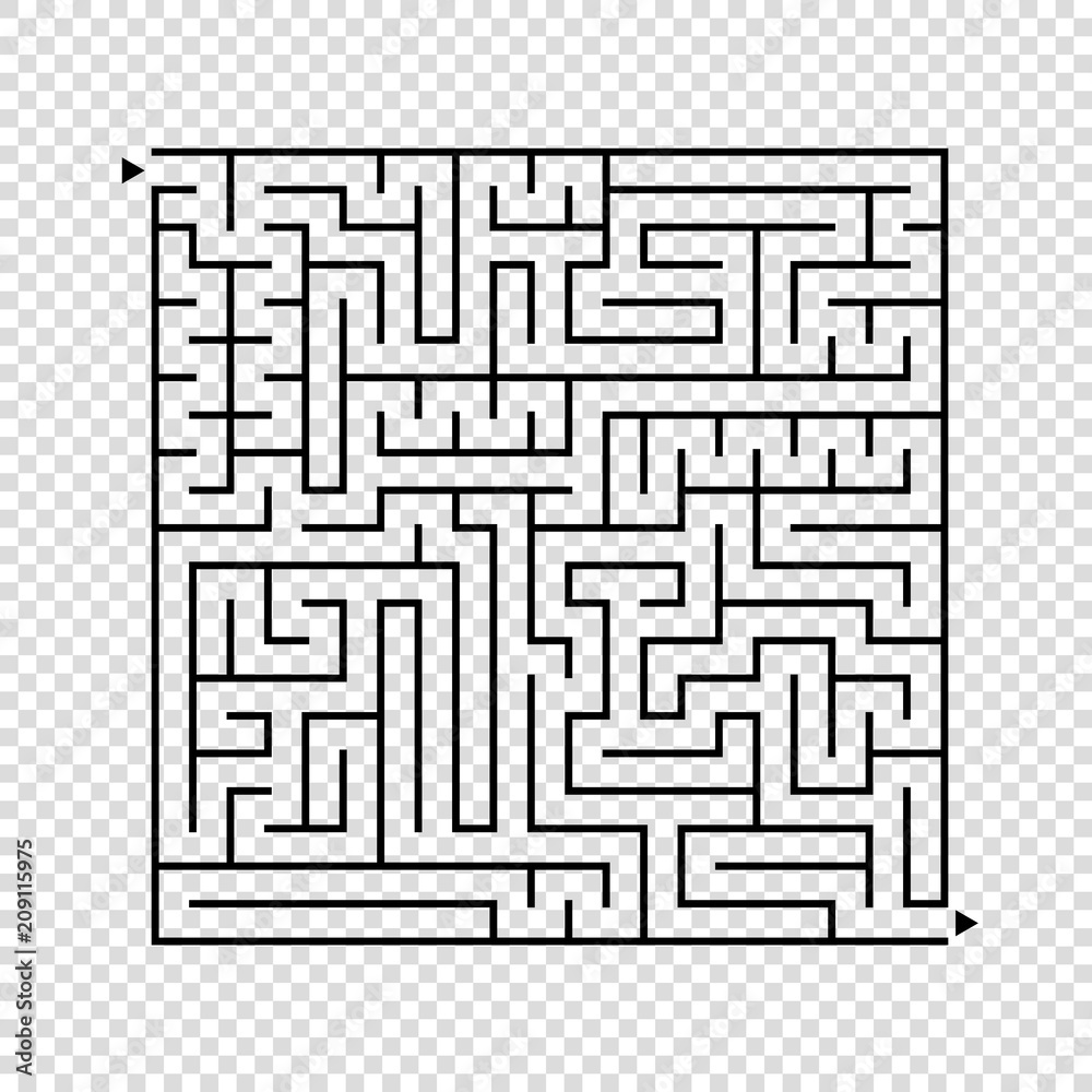 Abstract square maze. An interesting game for children and teenagers. A