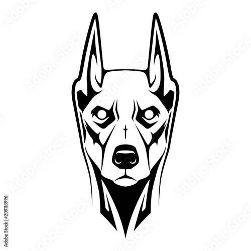 Doberman in the form of a tattoo