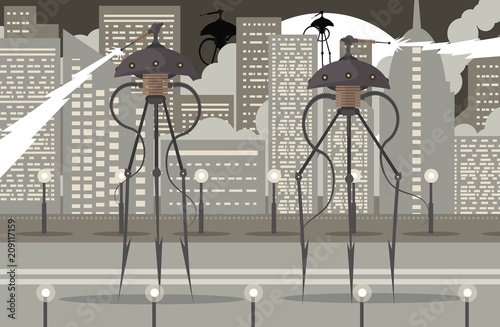 science fiction alien giant tripod