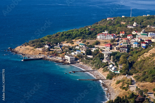 Beautiful beach near Yalta in summer. Crimea