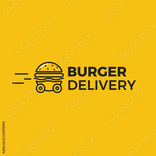 Burger delivery. Fast hamburger car. 