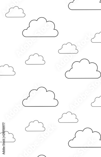 Clouds line art icon. Art illustration isolated on white background