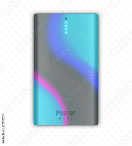 realistic powerbank white background