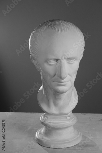 Caesar's plaster head in studio of Moscow, Russia, October 8, 2014