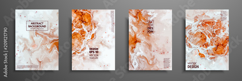 Mixture of acrylic paints. Liquid marble texture. Fluid art. Applicable for design cover, presentation, invitation, flyer, annual report, poster and business card, desing packaging. Modern artwork.