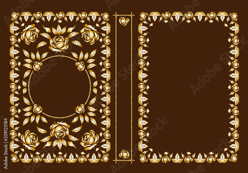 Vector classic book covers. Decorative antique frame or frame for printing on book covers. You can change the color with a few mouse clicks