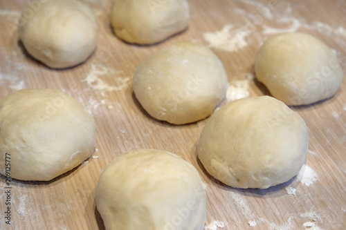 yeast dough on the table