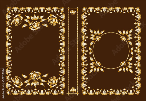 Vector classic book covers. Decorative vintage frame or frame for printing on book covers. Standard size. You can change the color with a few mouse clicks