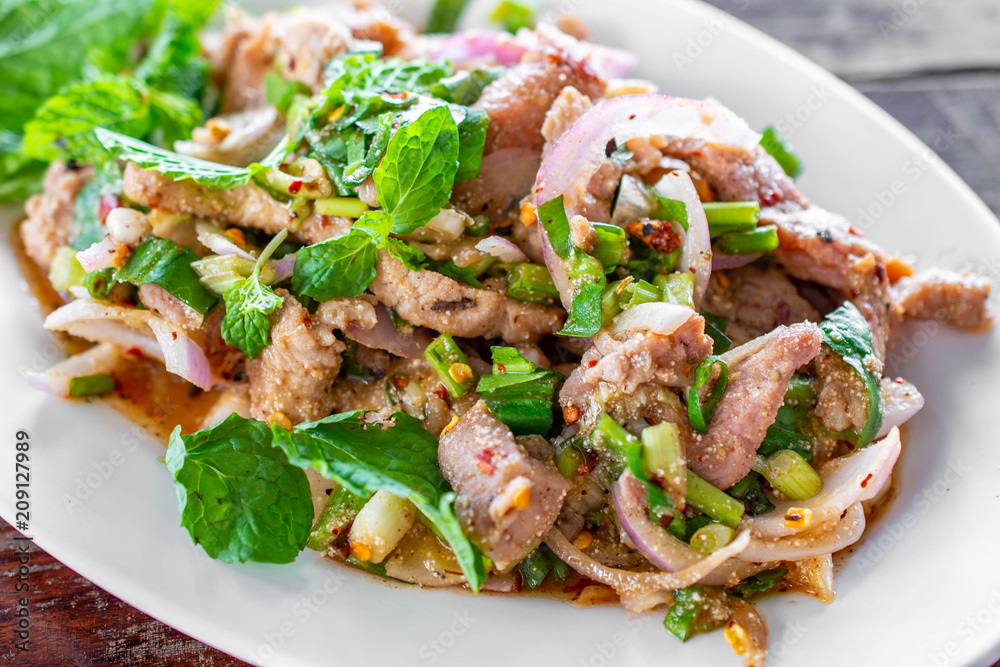 Spicy Thai pork salad, Spicy Thai pork salad,