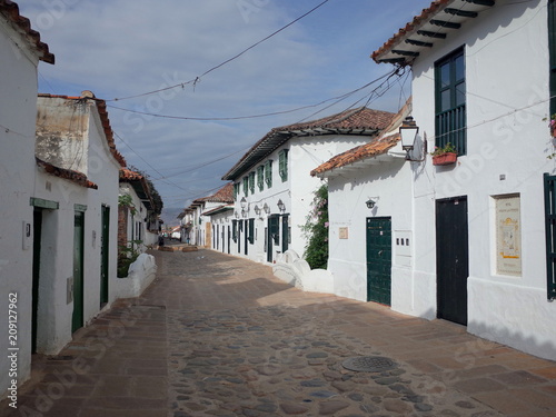 A traditional street in Villa de Leyva  Colombia