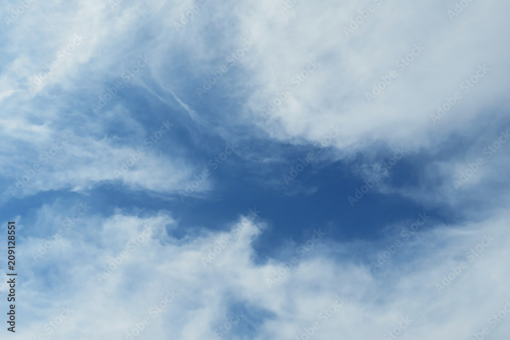 Fototapeta premium Beautiful cloudscape in blue sky, natural background