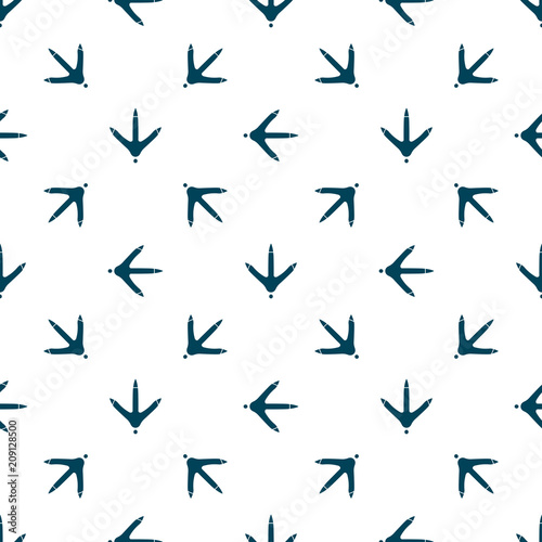 Chicken paw footprint seamless pattern for the fabric, wallpaper, banner.