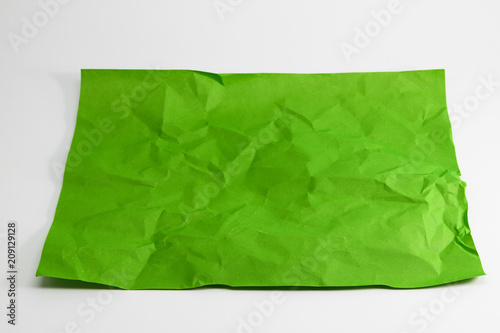crumpled green paper