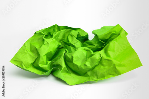 crumpled green paper