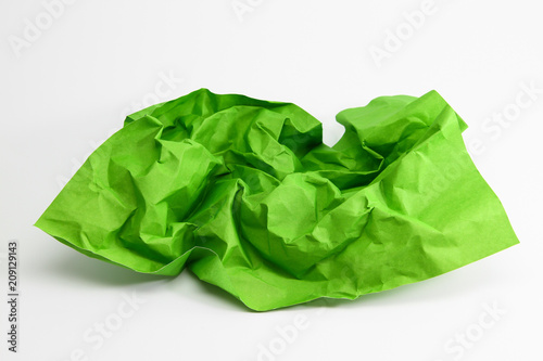 crumpled green paper