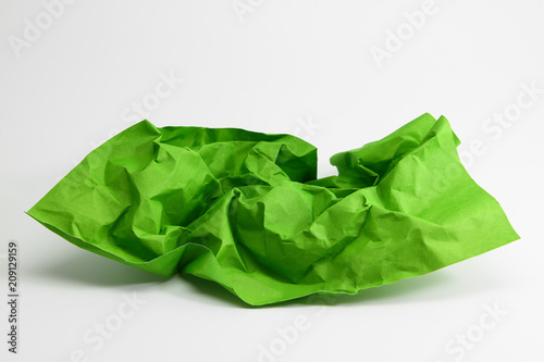 crumpled green paper