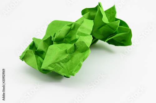 crumpled green paper