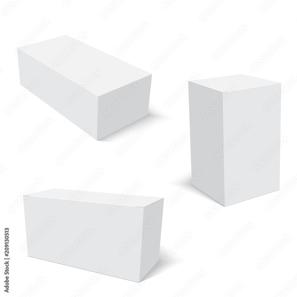 Blank of cardboard boxes on white background. Vector. Blank of cardboard boxes on white background. Vector.