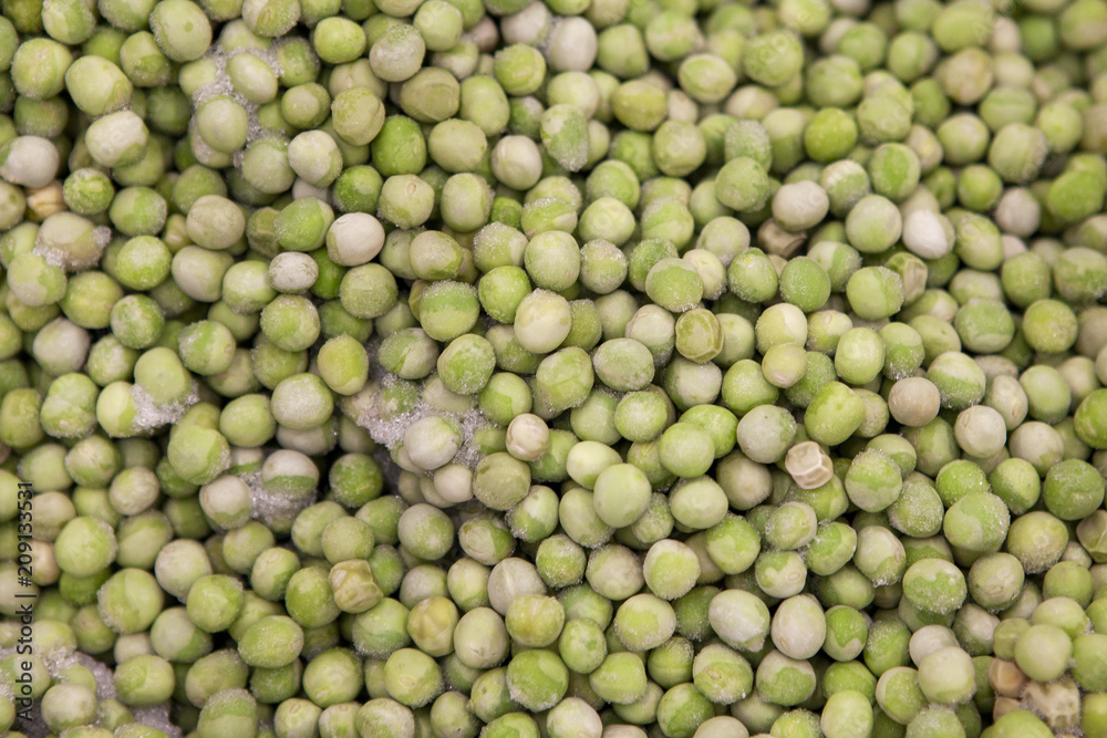 Semi-finished products. Frozen food. Green pea. Semi-finished products. Frozen food. Green pea.