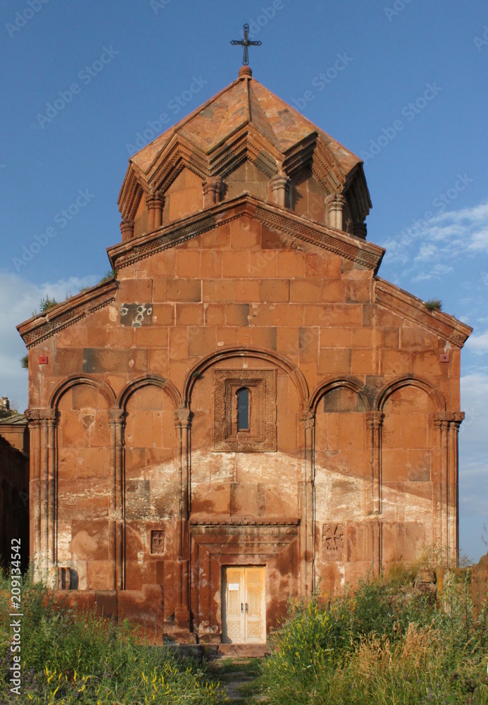 Western facade of Marmashen Vank in Armenia