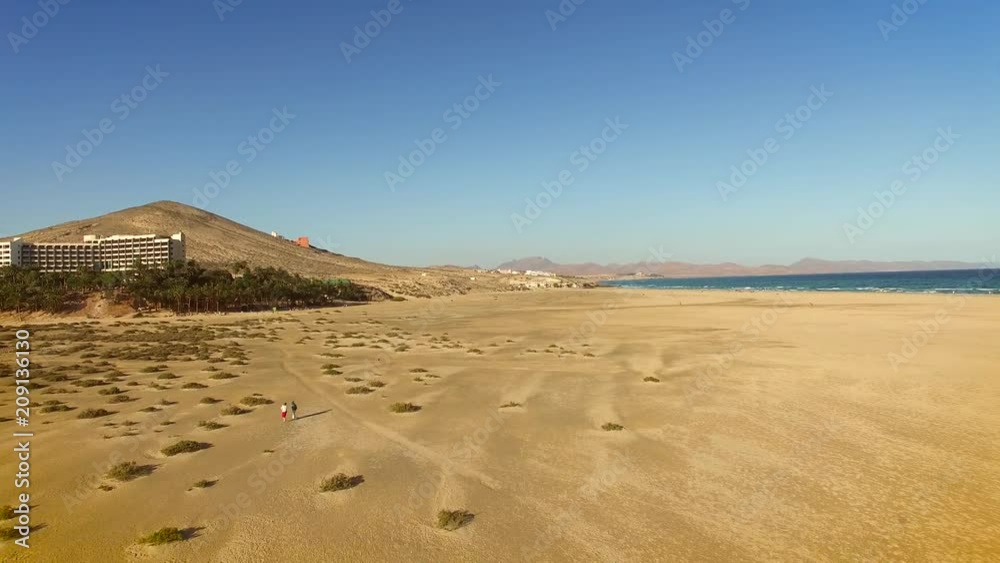 Aerial view of Sotavento lagoon beach in Fuerteventura, Canary Islands. Aerial view of Sotavento lagoon beach in Fuerteventura, Canary Islands.