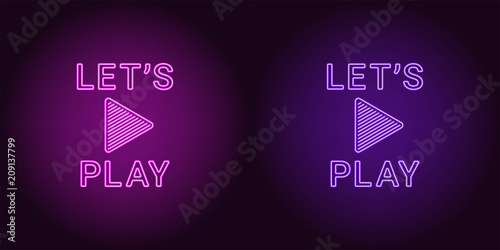 Neon icon of Purple and Violet Lets Play