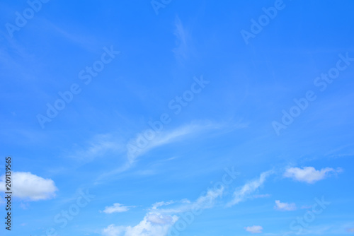 Fluffy white clouds on blue sky.