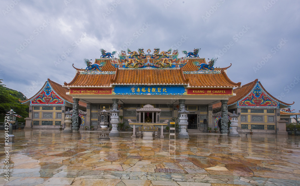 Decoration and details of Kuan-im temple located in Kanchanaburi, Thailand Decoration and details of Kuan-im temple located in Kanchanaburi, Thailand
