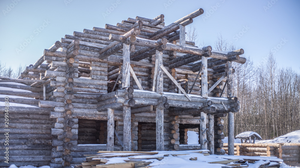 log house from the polar pine of kelo