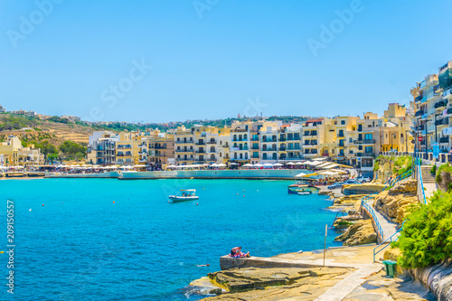 Seaside promenade at Marsalforn, Gozo, Malta photo